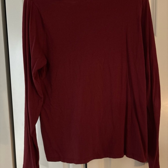 Time and Tru Women's Deep Red Long Sleeve Tee - Picture 5 of 5